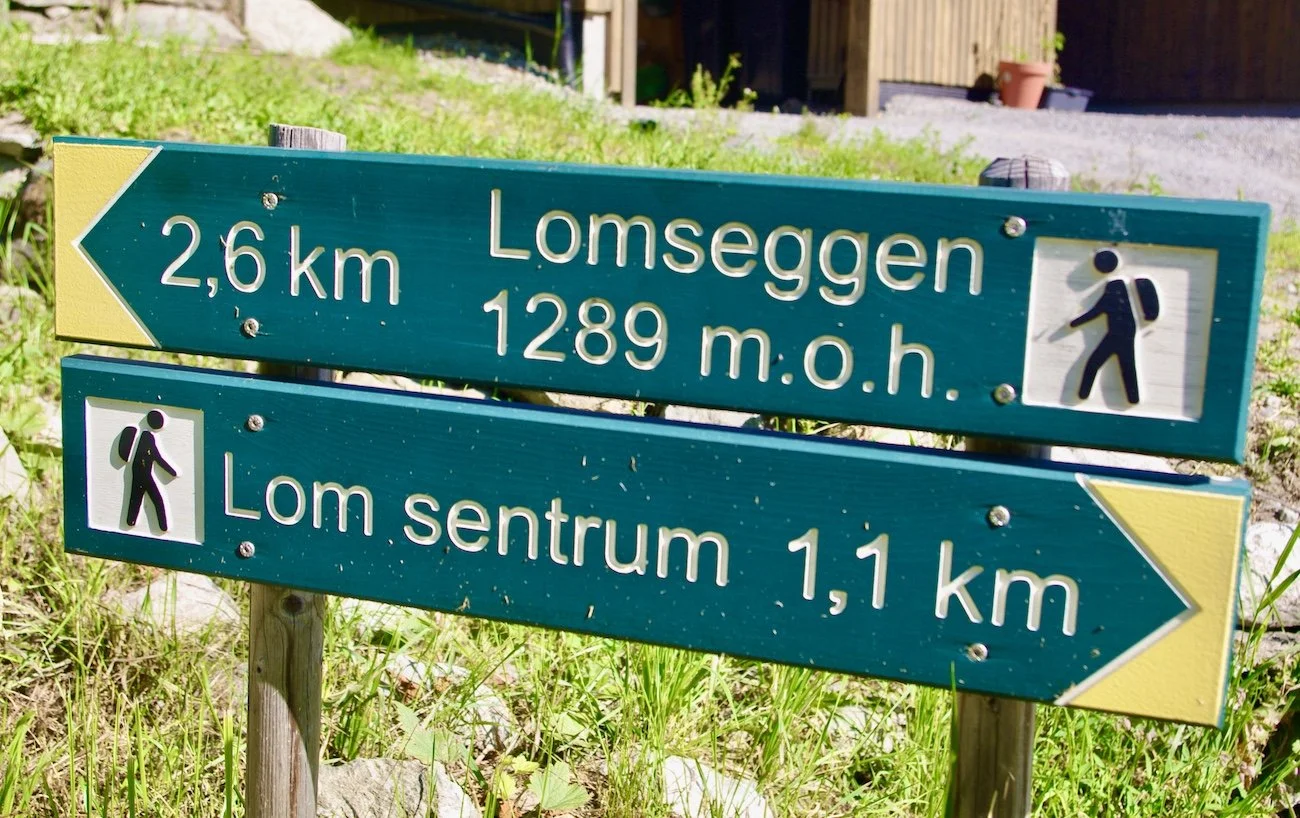 Lomseggen er tydelig skiltet fra Solsidevegen