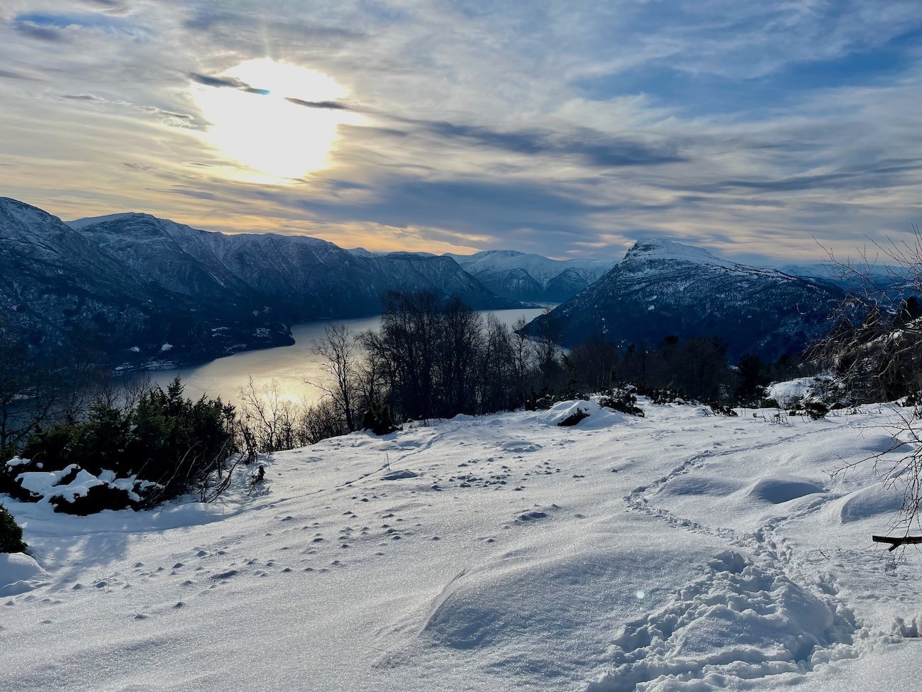 Blokkedalen over Lustrafjorden