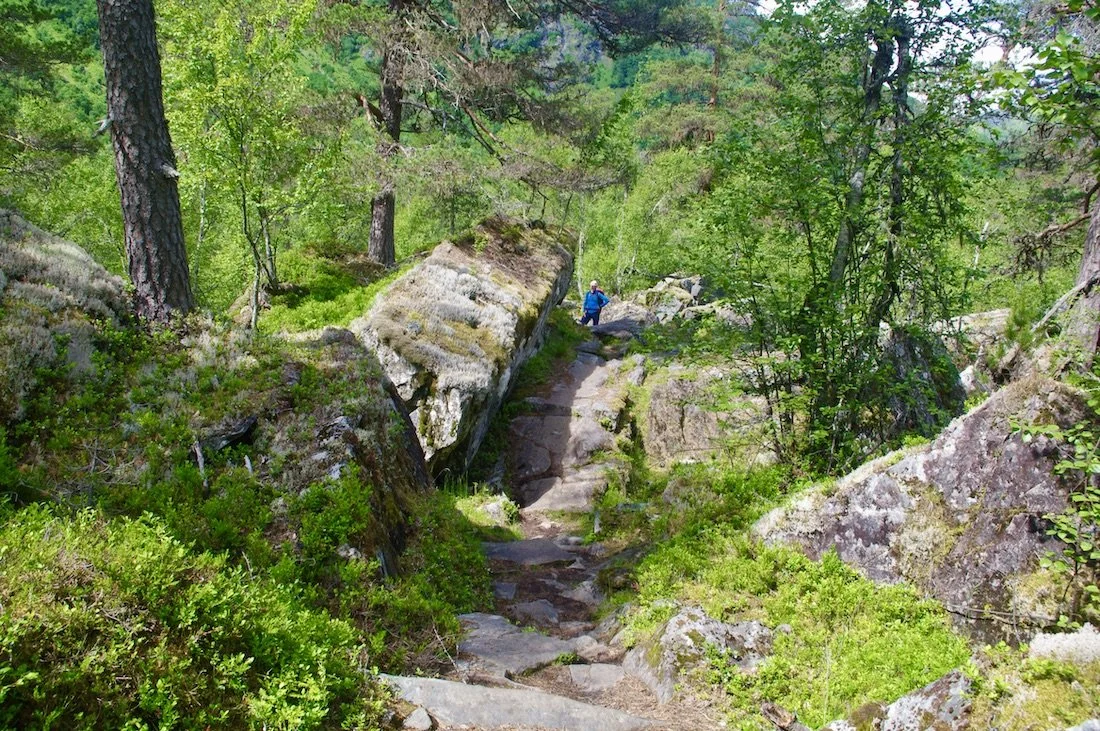 Fra stien mellom Storatjødni og Bølifossen i Mørkridsdalen
