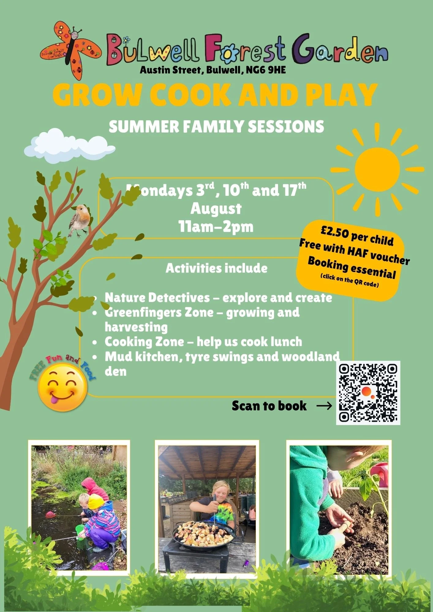 HAF Summer sessions - Grow Cook and Play family sessions