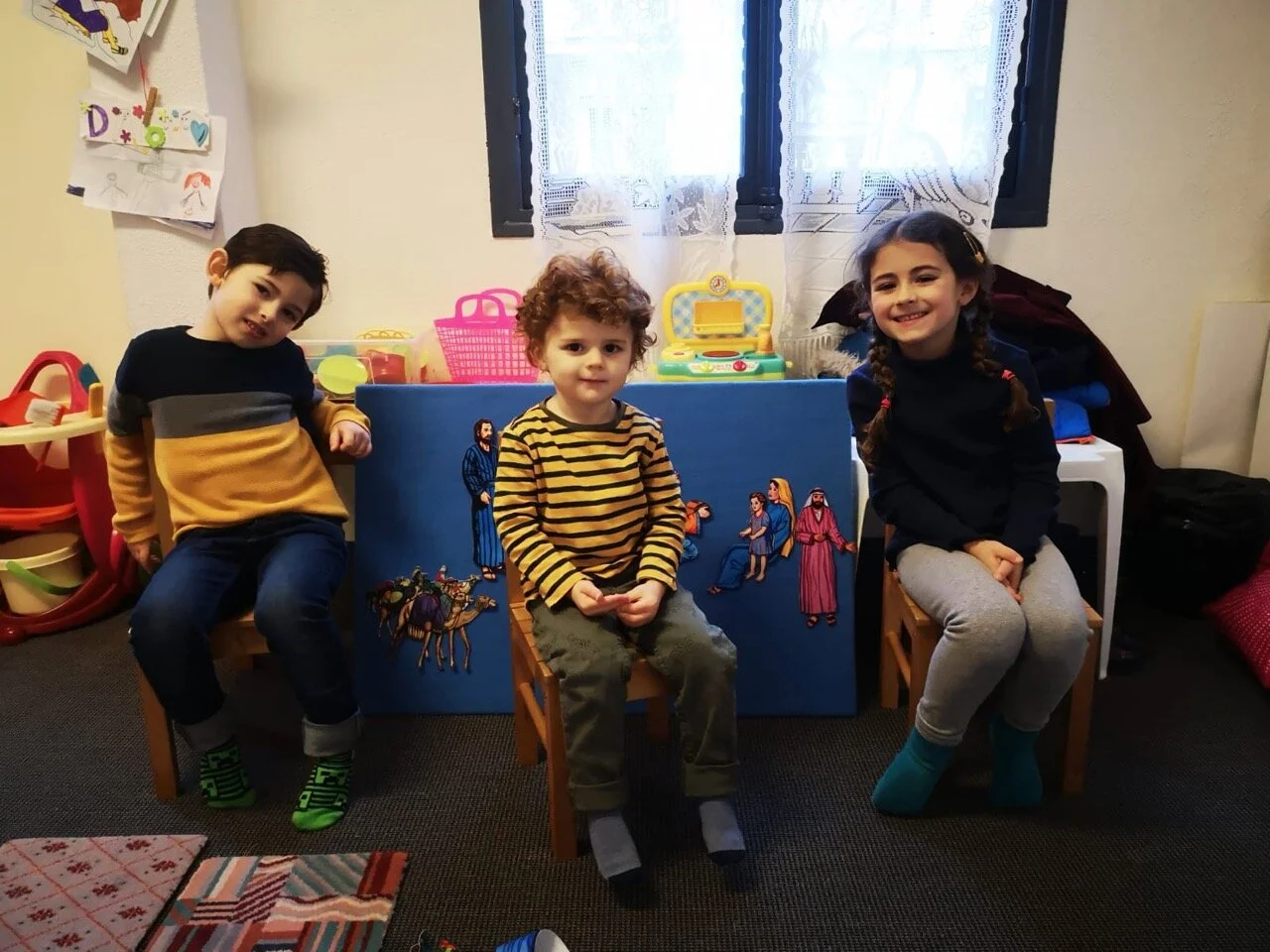 Sunday school buddies.  Emmanuel is a great friend to our kiddos.  Half of Django’s wardrobe comes from him.  Such a blessing!