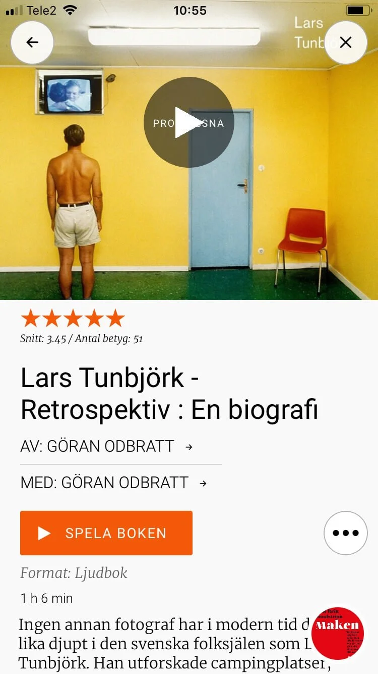 Göran Odbratt läser sin text om Lars Tunbjörk