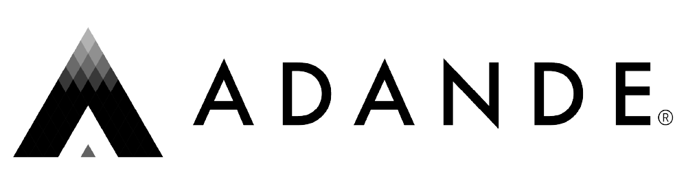 Adande logo with stylized mountain peak design and the brand name in uppercase letters.