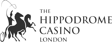 Logo for The Hippodrome Casino London with a horse and jockey illustration