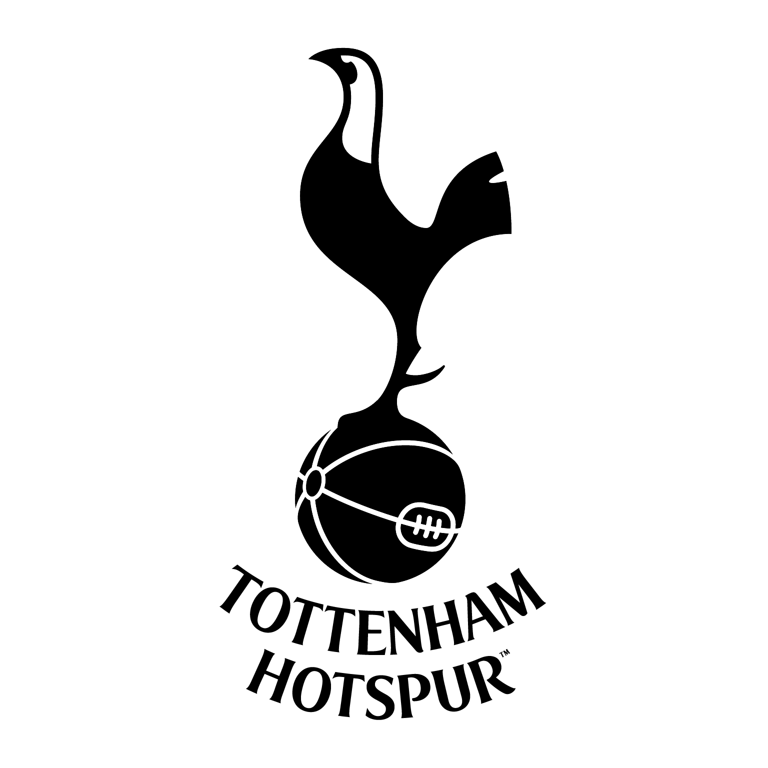 Minimalist digital illustration of a football and a dove with a football in black and white.