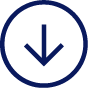 Blue downward arrow icon