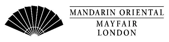 Logo with a black fan shape next to text reading 'Mandarin Oriental Mayfair London'