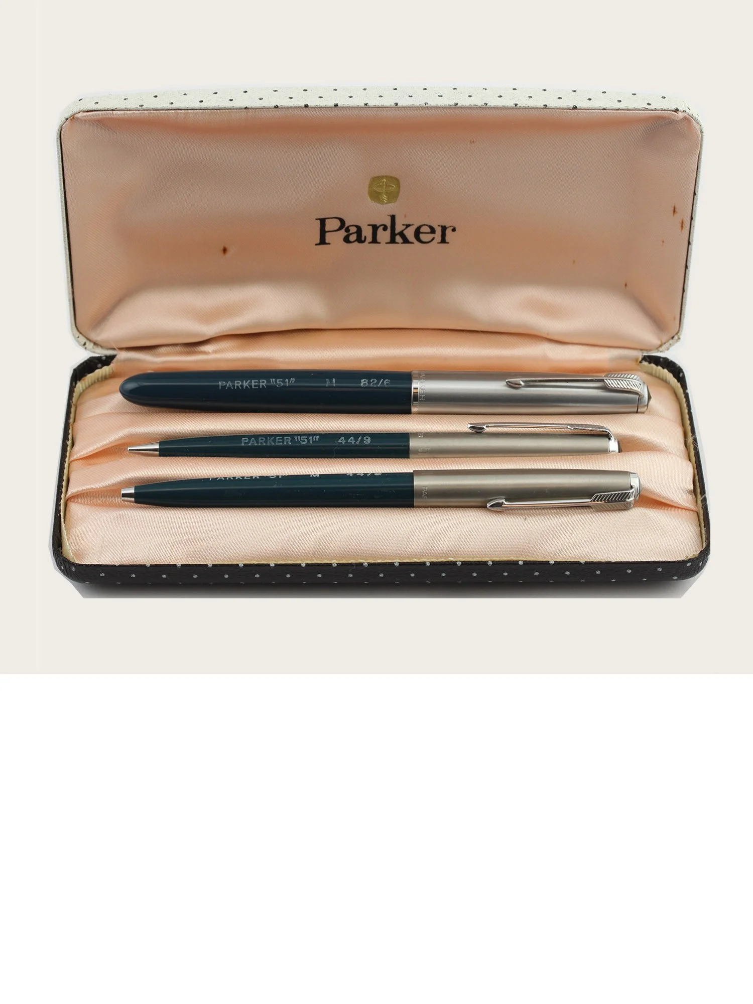 1950s Parker 51 Teal Blue Aerometric Filler Trio Pen, Pencil and Ballpoint  Set — Parker51