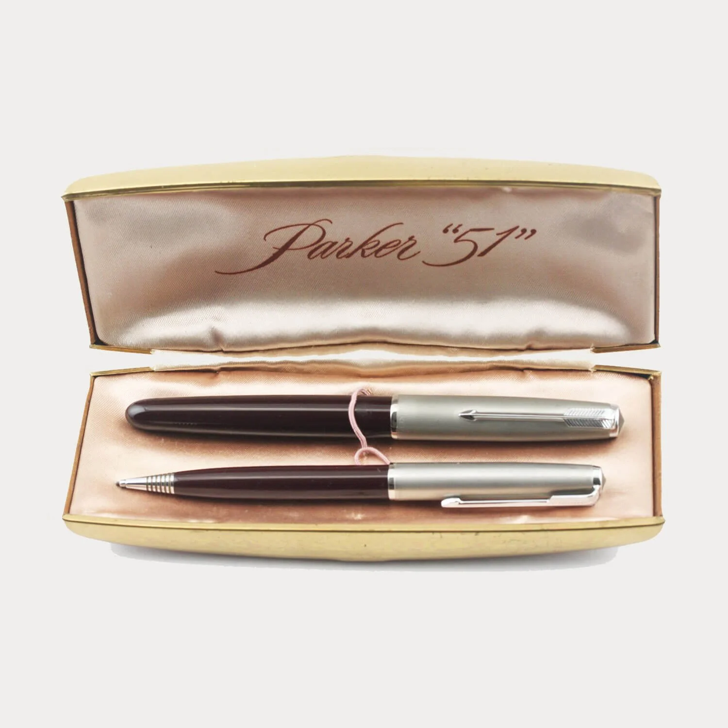 1950s 2 Burgundy Parker 51 Aerometric Filler Pen and Pencil Set_th.jpg