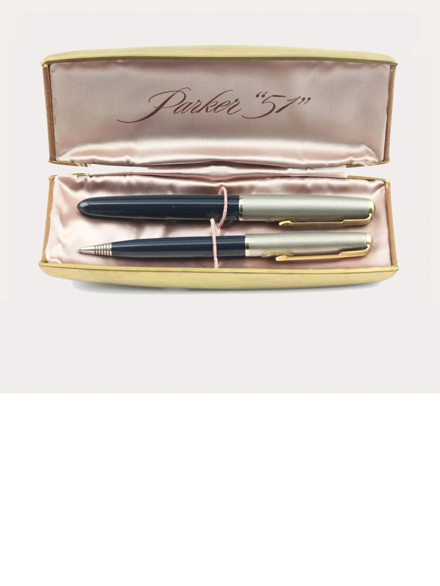 1950s Midnight Blue Parker 51 Aerometric Filler Pen and Pencil Set.jpg