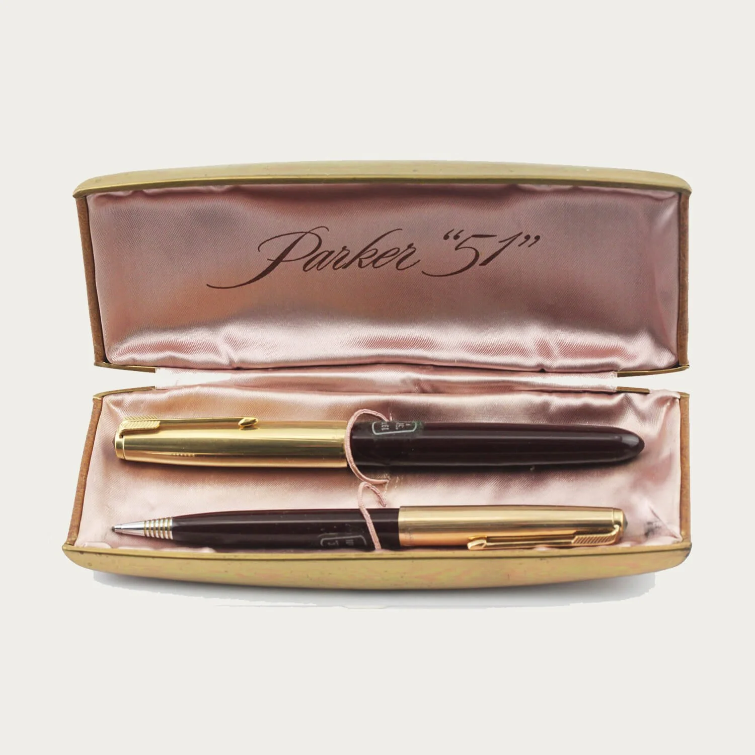 1950s Burgundy Parker 51 Aerometric Filler Pen and Pencil Set_th.jpg