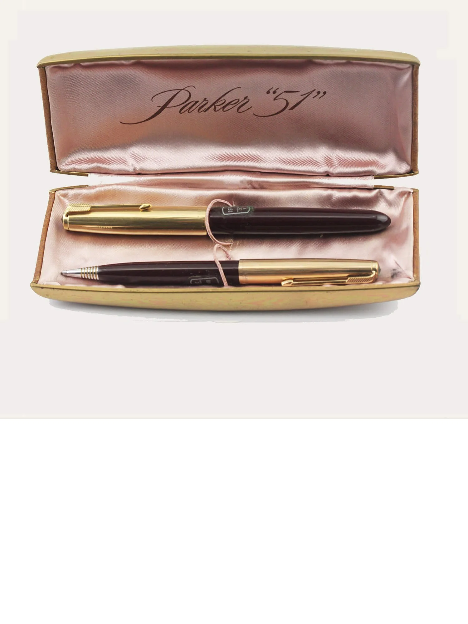 1950s Burgundy Parker 51 Aerometric Filler Pen and Pencil Set.jpg