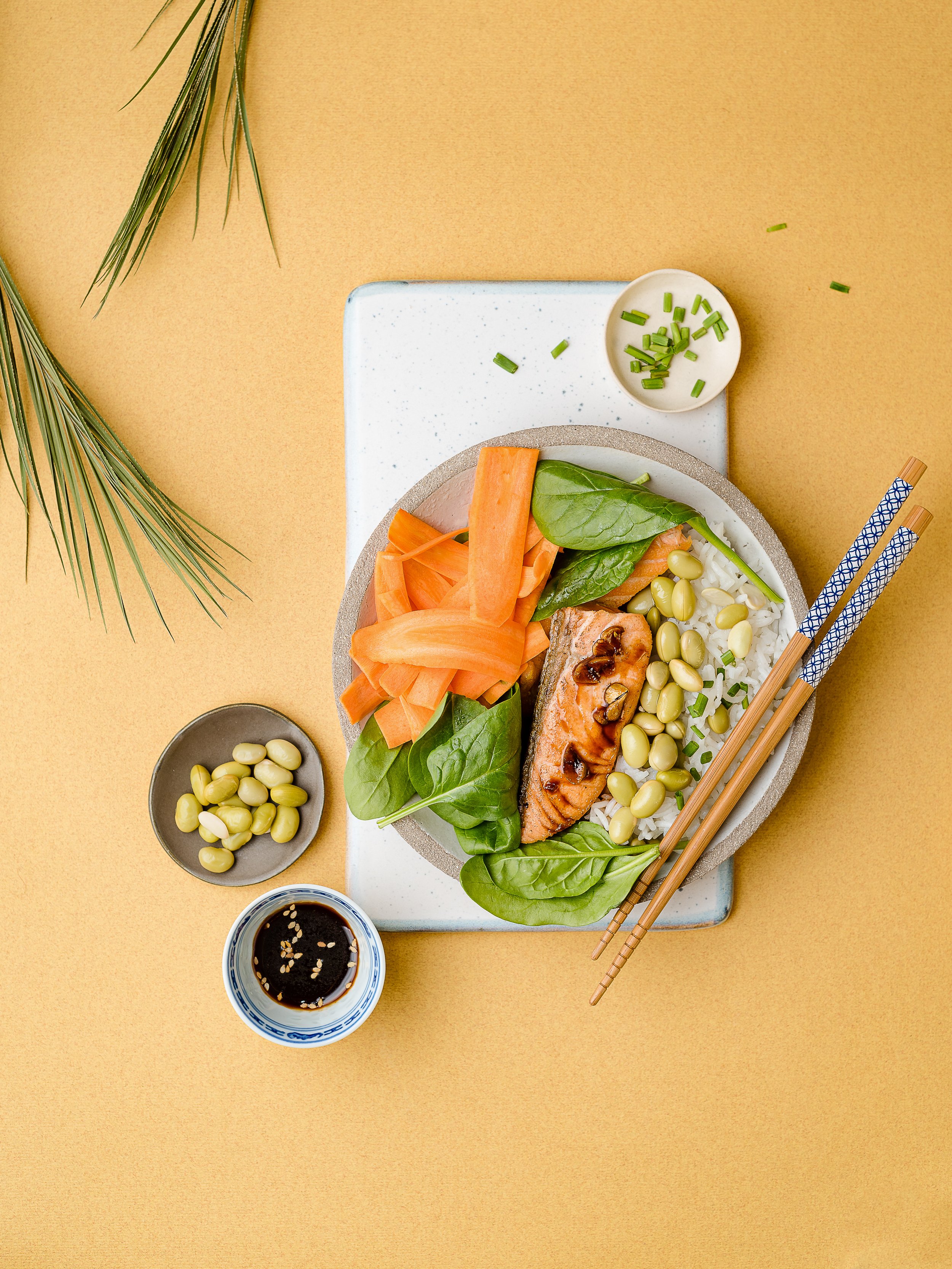 Salmon bowl and rice