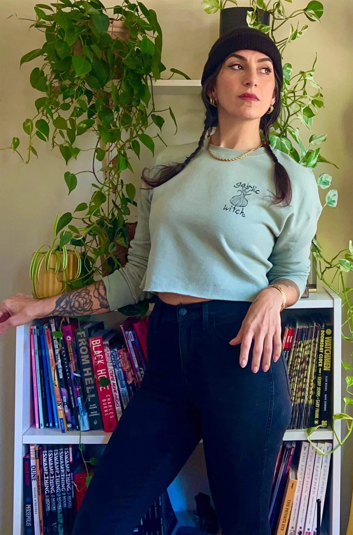 Garlic Witch Boxy Crop Sweatshirt