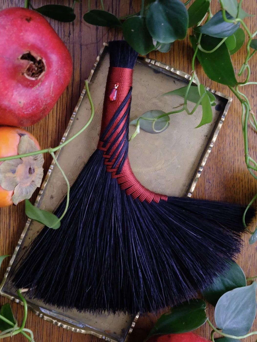 Black & Red Pomegranate Altar Broom IV