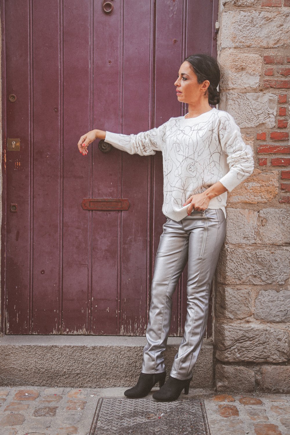 Pantalon skinny en cuir vegan MARC AUREL — Vetement original femme fashion,  tenue mode chic haut de gamme