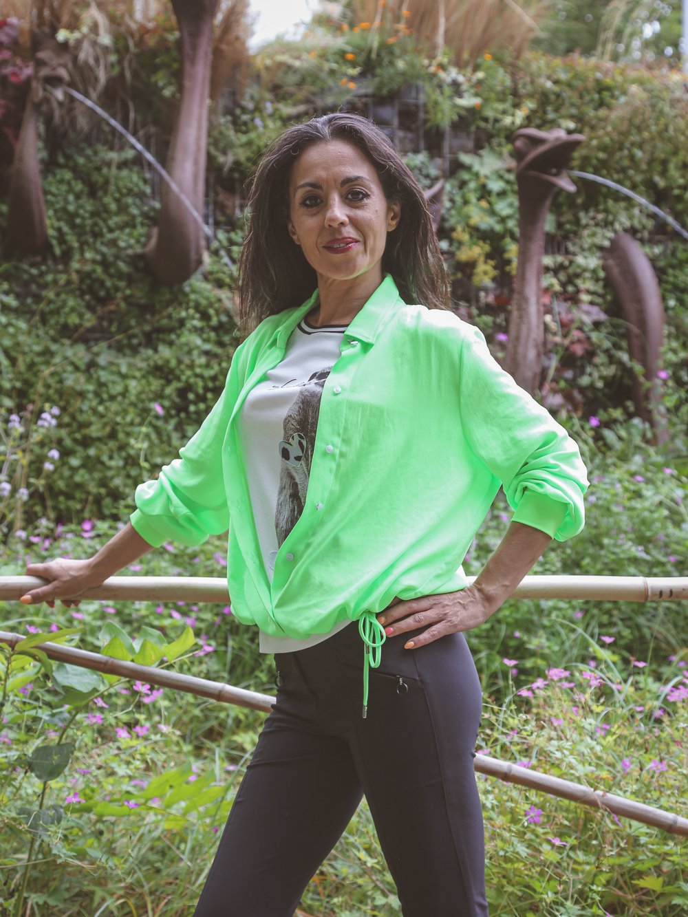 Chemise à cordon vert fluo MARC CAIN — Vetement original femme fashion,  tenue mode chic haut de gamme