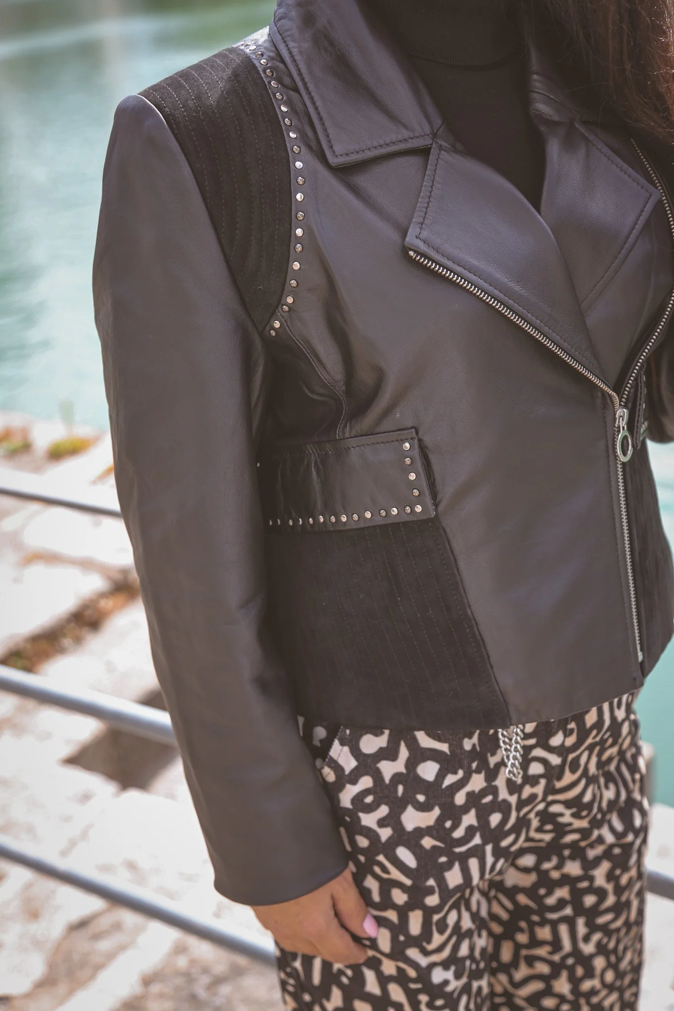 Perfecto femme clouté outlet