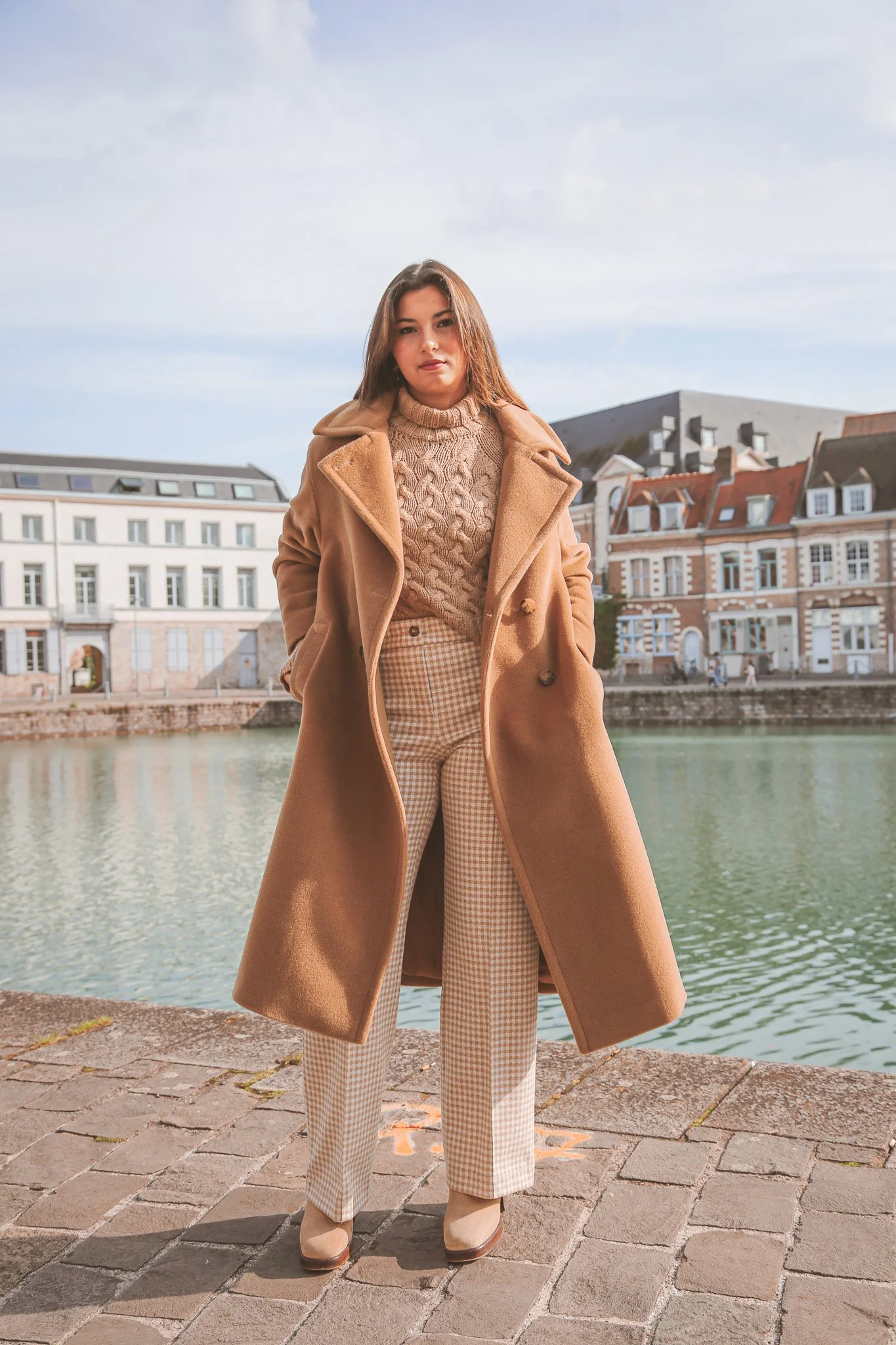 Camaieu Marron Camaieu Manteau Laine Manteau Long Manteau Camel