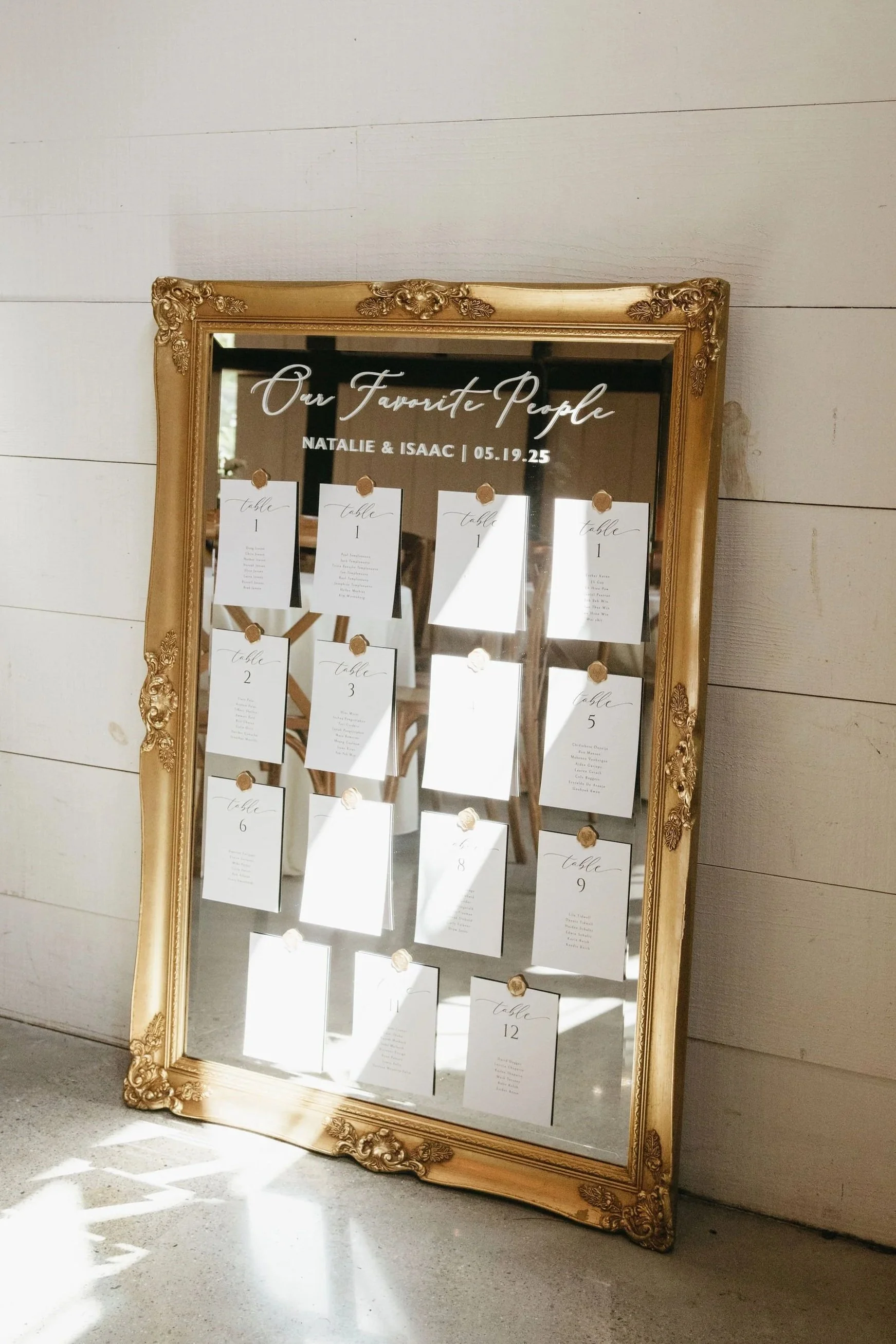 Seating Chart - Large Gold Mirror | 48" x 33" | $35