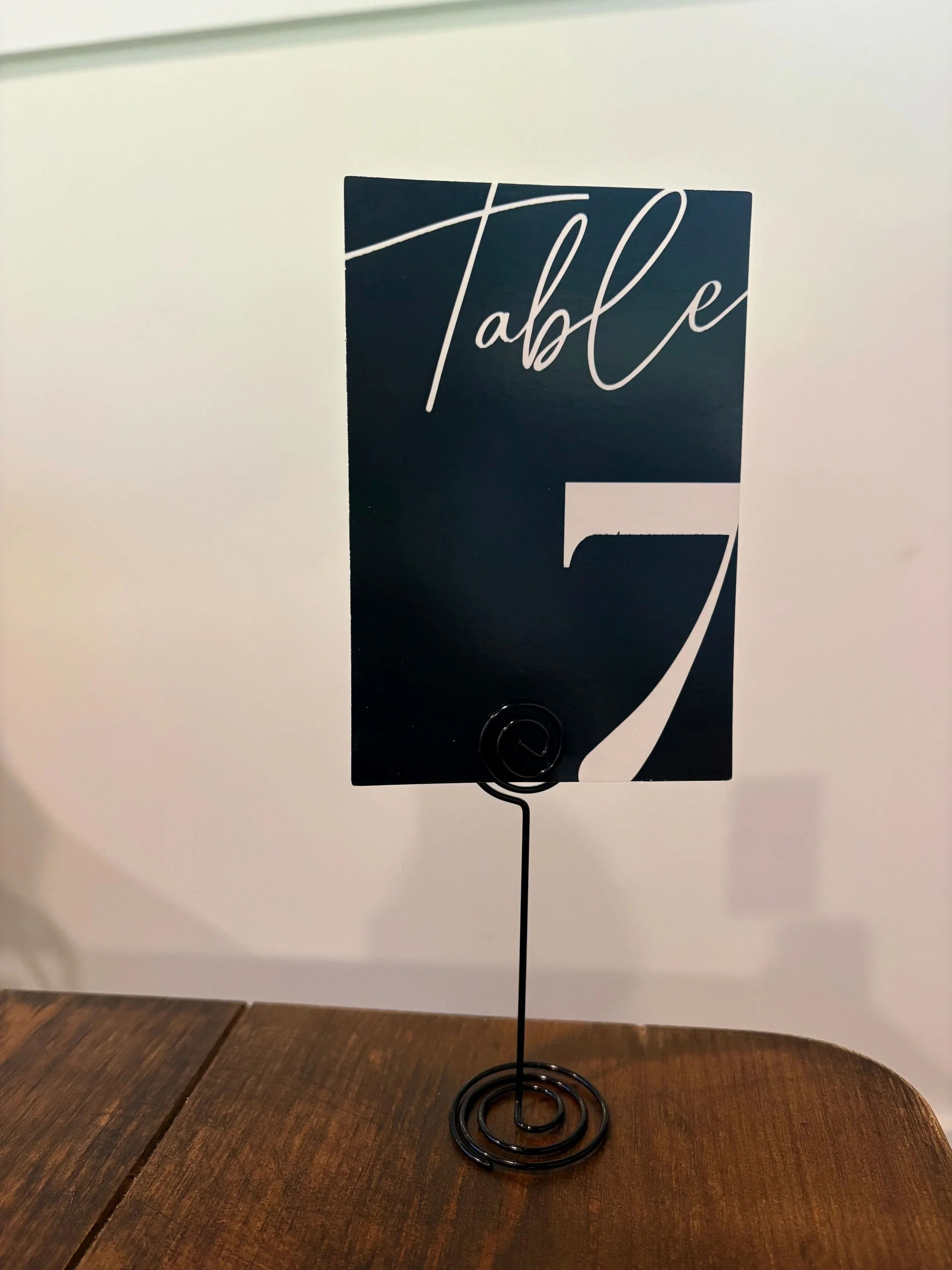 Black Table Numbers | Qty: 7