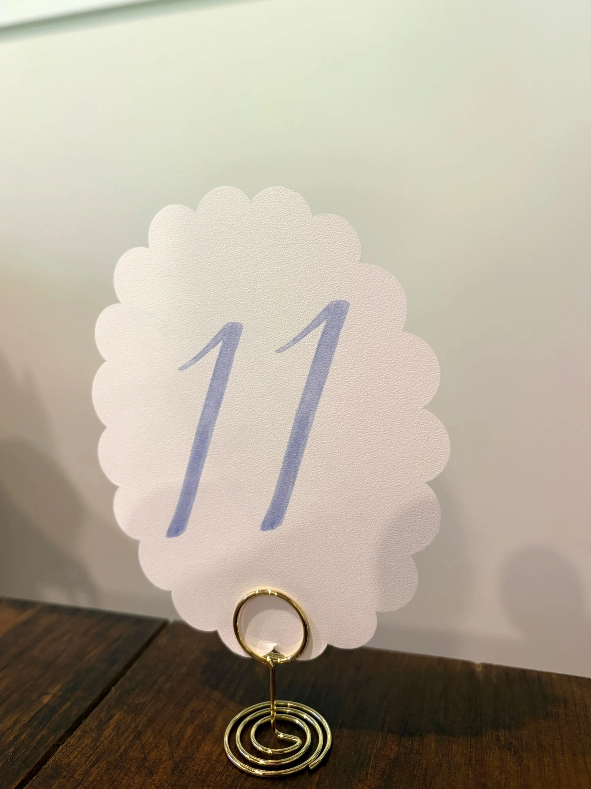 Scalloped Table Numbers | Qty: 11