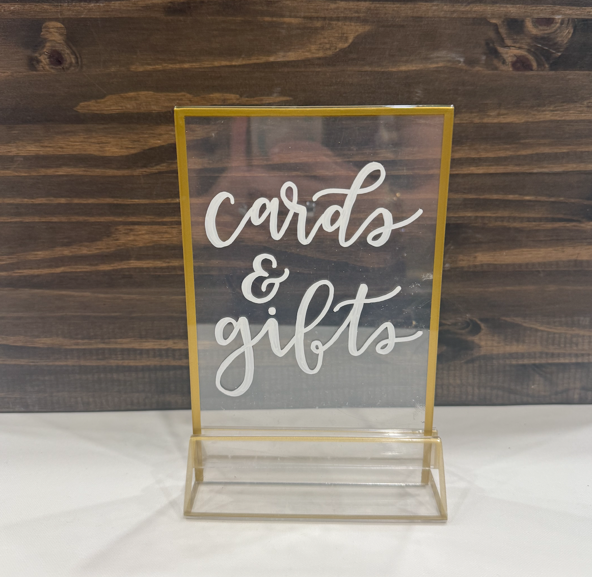 Gold Rimmed Cards + Gifts Sign