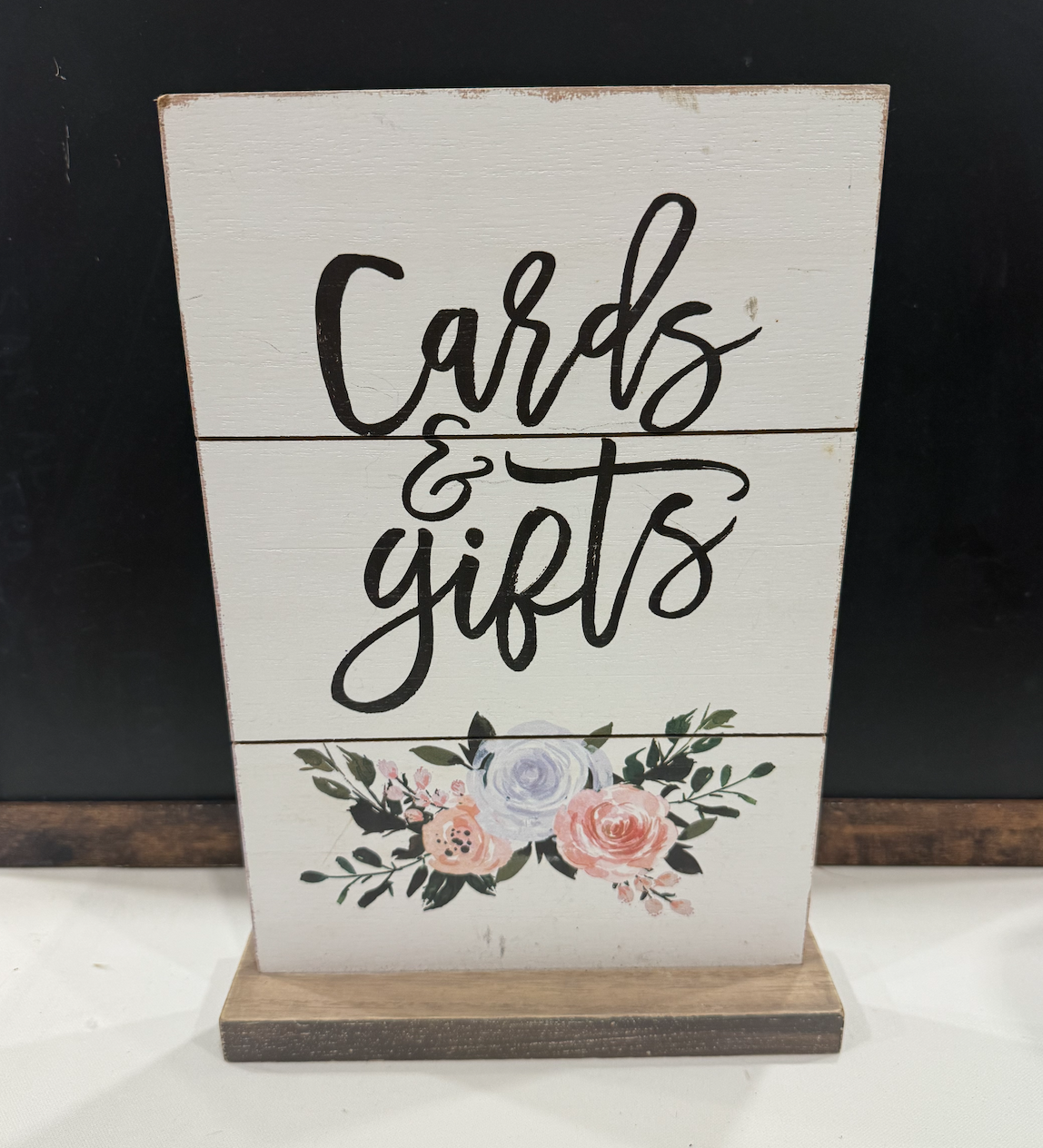Wooden Floral Cards and Gifts Sign 