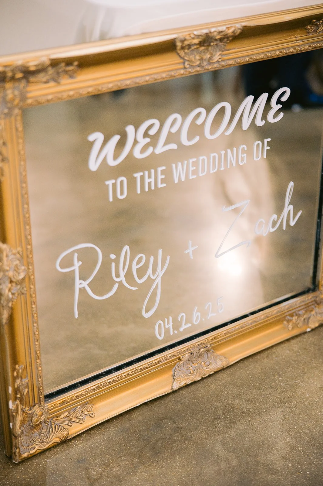 Welcome Mirror - Medium Gold Mirror | 27" x 34" | $35