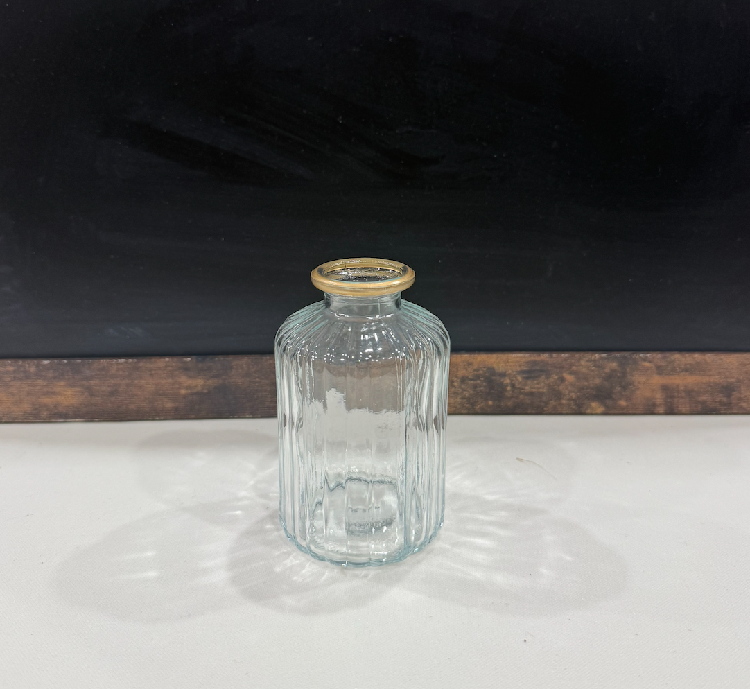 Ribbed Votives with Gold Rim | Qty: 6 