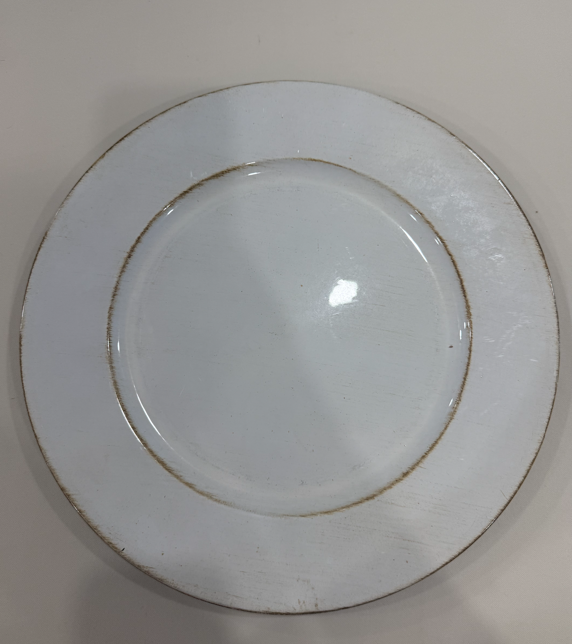 White Rustic Chargers | Qty: 2