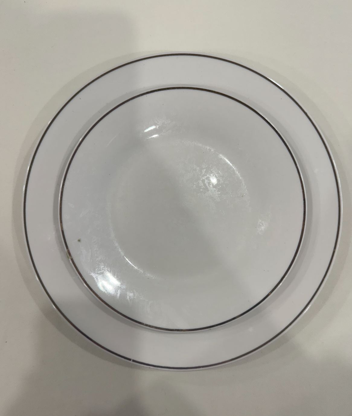 Gold Rimmed China | Qty: 1 large 1 small 