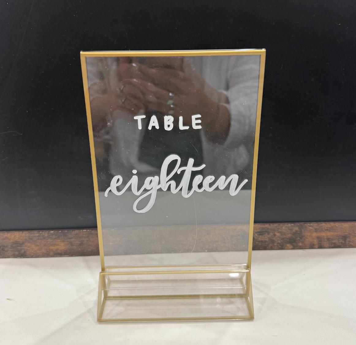 Gold Rimmed Acrylic Table Numbers | Qty: 18