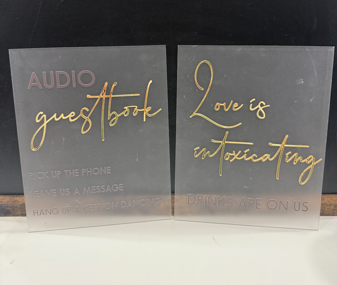 Matching Gold Acrylic Wedding Signs| Qty: 2