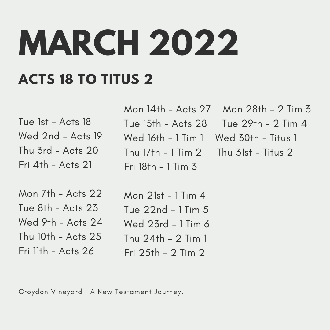 The Plan for March