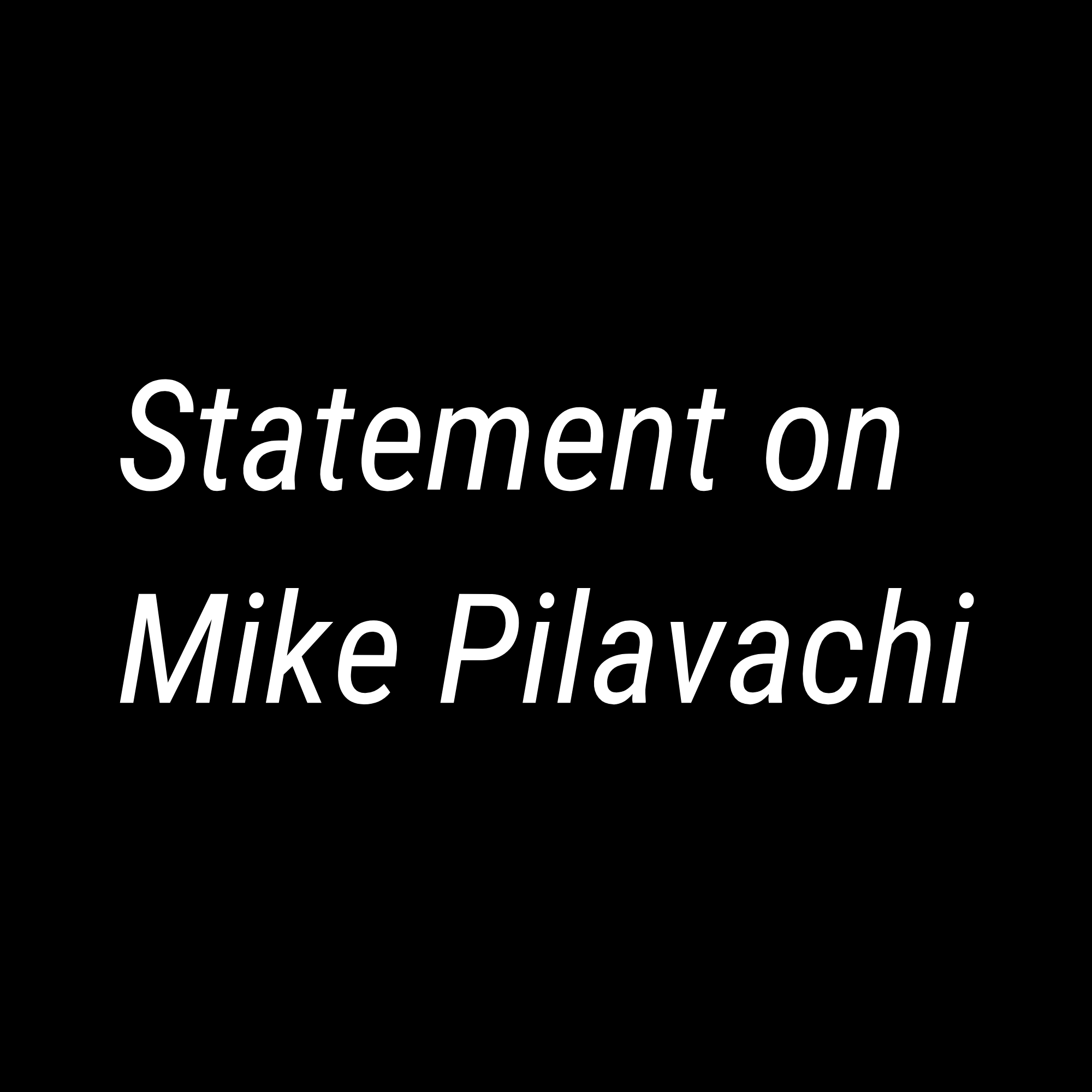 Statement on Mike Pilavachi