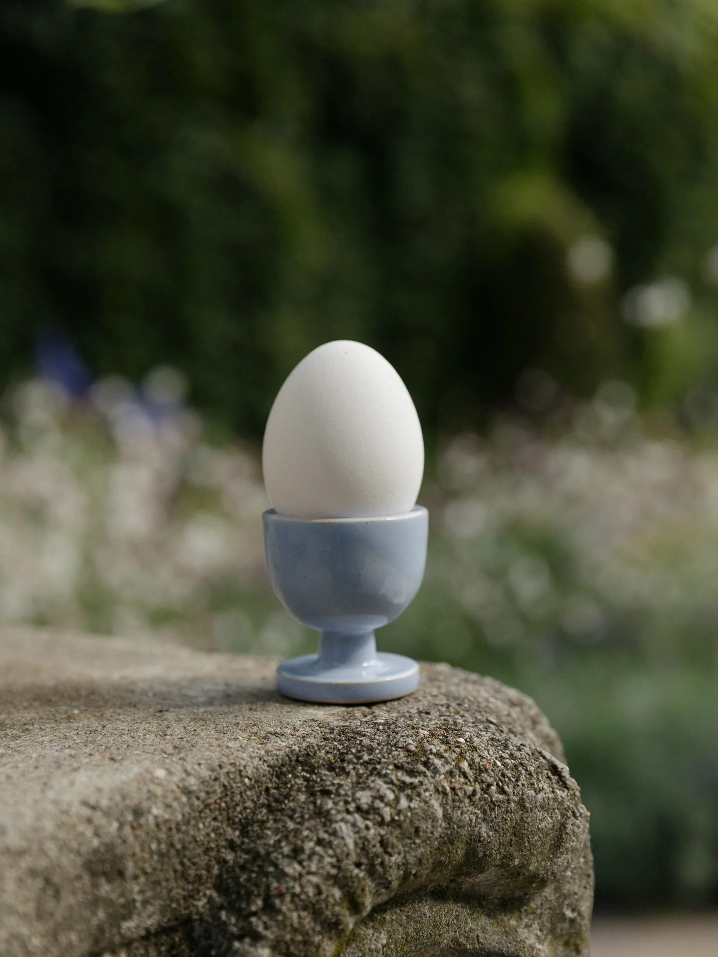 Tall blue egg cup captured amongst the flowers by @franziska.vehring in K&ouml;rnerpark 🌼