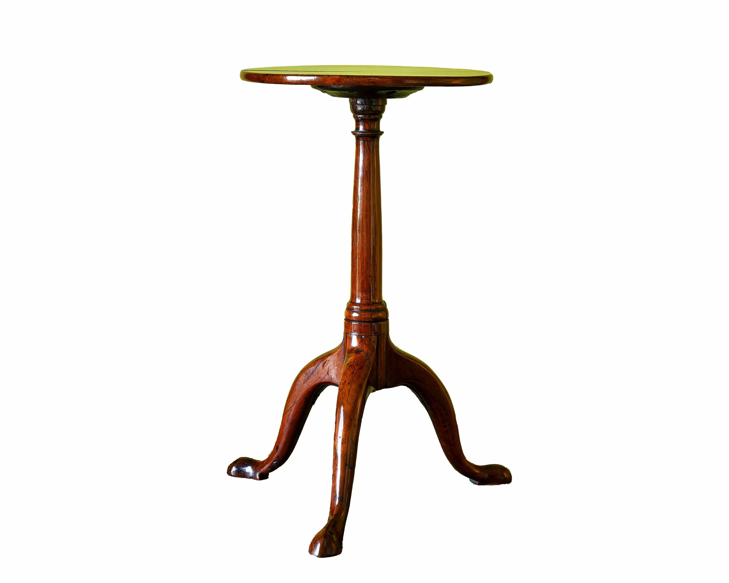 Small Georgian Yew Wood Tripod Table or Kettle Stand