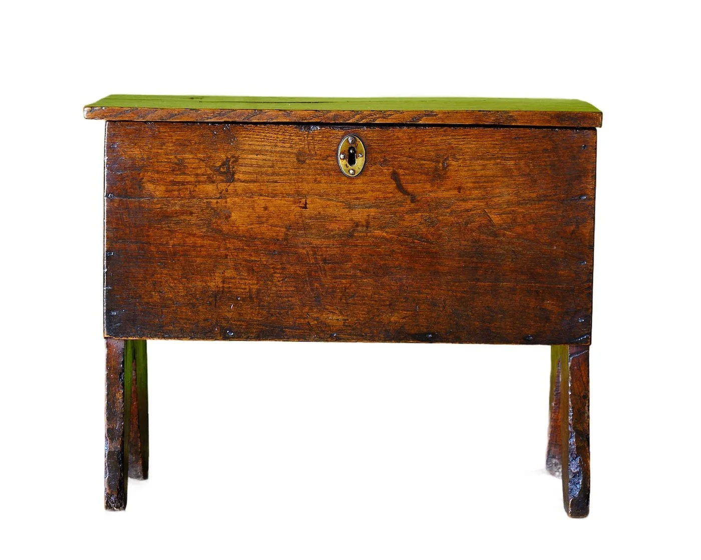 Unusually Small Oak & Elm Georgian Boarded Coffer