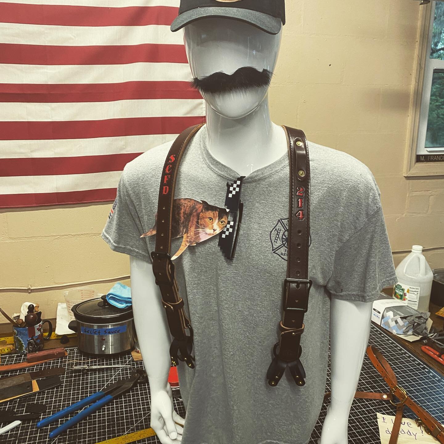 Premium Firefighter Suspenders

These Firefighter Suspenders are hand-crafted using whole grain English Bridle and Natural Veg Tan leather from&nbsp;Hermann Oak. Two pieces are sewn together, only exposing the beautiful grain on both sides of the str