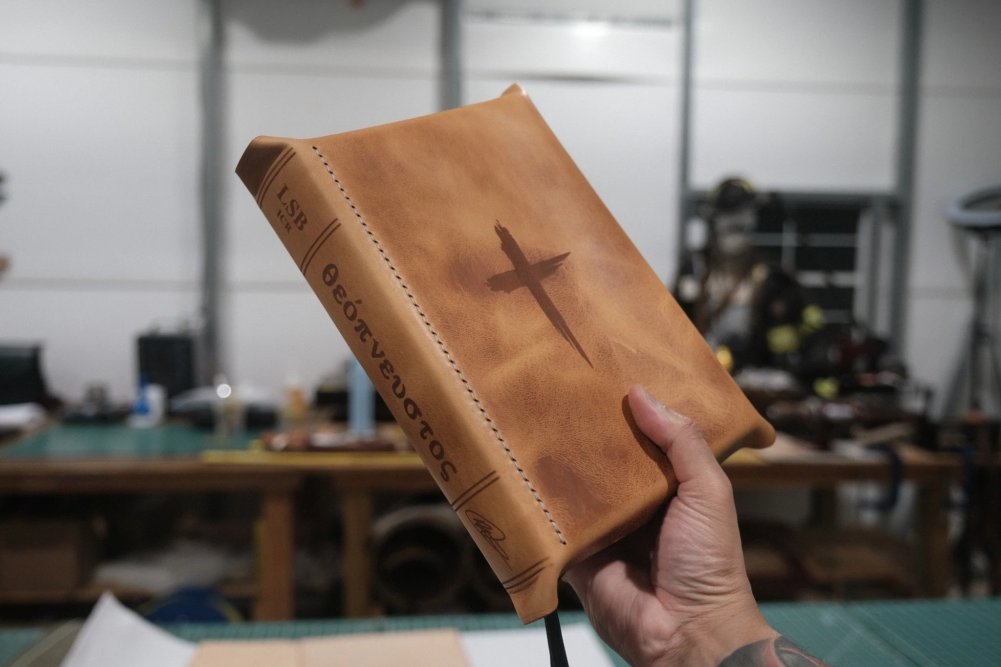 Now available in Waxy Natural.

The Sofield LSB ICR Theopneustos Premium Bible is now offered in Badalassi Carlo Waxy Natural, a leather that brings a clean, timeless look and will develop deep character with use over time.

This is a great option fo