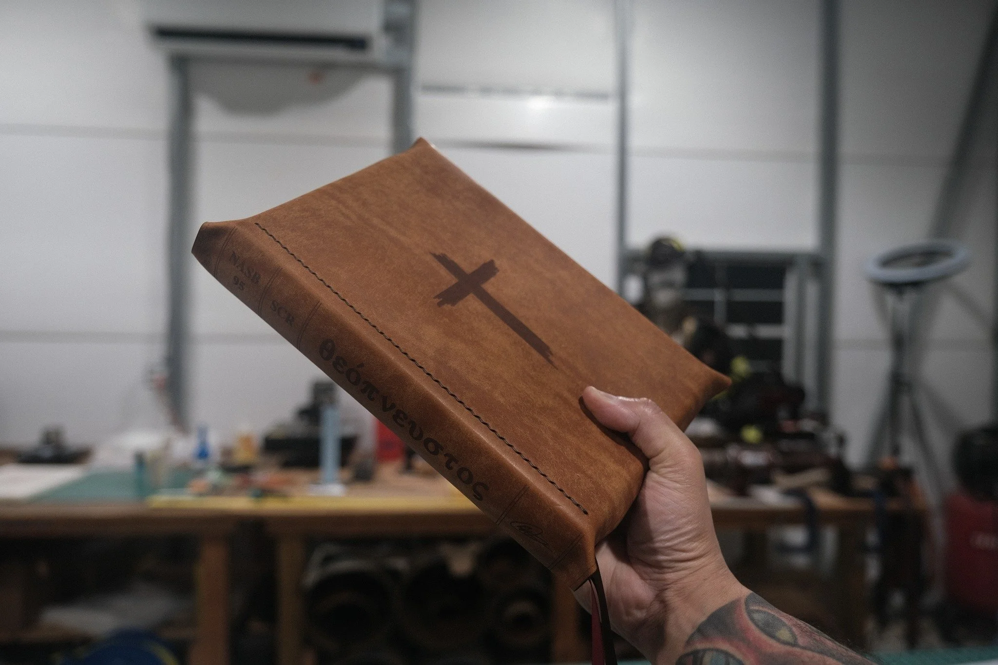 The Sofield NASB 95 SCR Theopneustos Premium Bible in Cognac is now available.

It is bound in Badalassi Carlo Pueblo Cognac, finished with Ritza Tiger Thread in Medium Brown, and includes three ribbons in Brown, Seal Brown, and Scarlet. The horizont