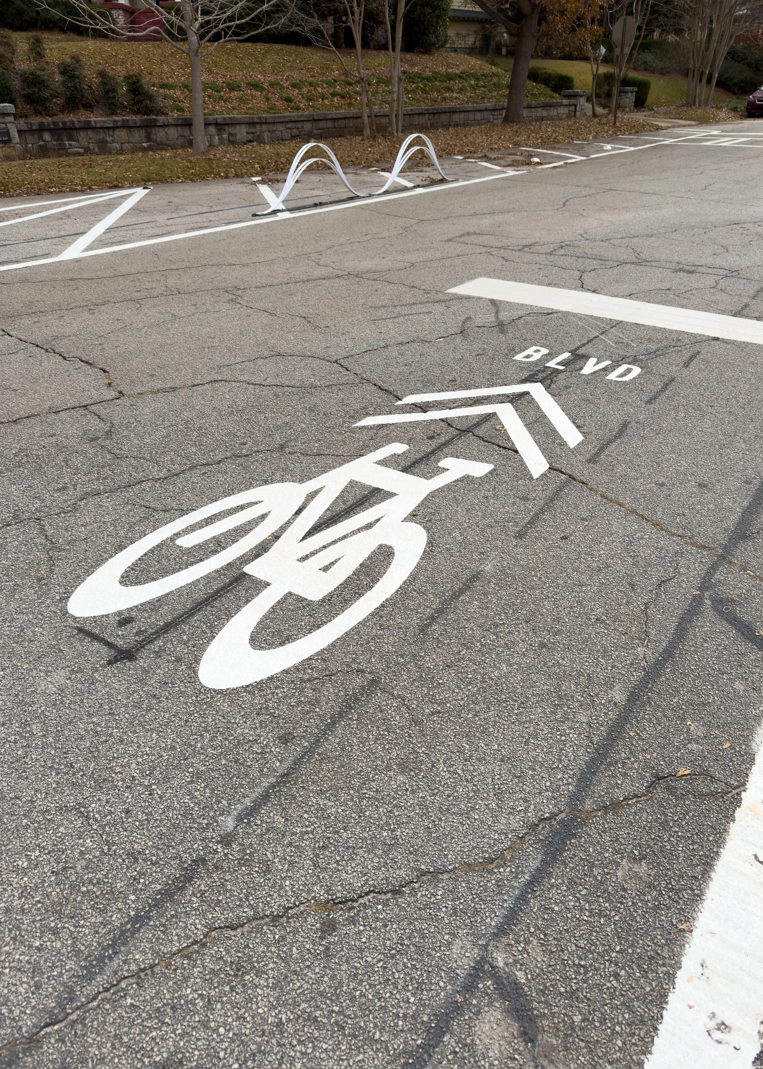 Custom preformed bike symbols in Avalon Estates, GA