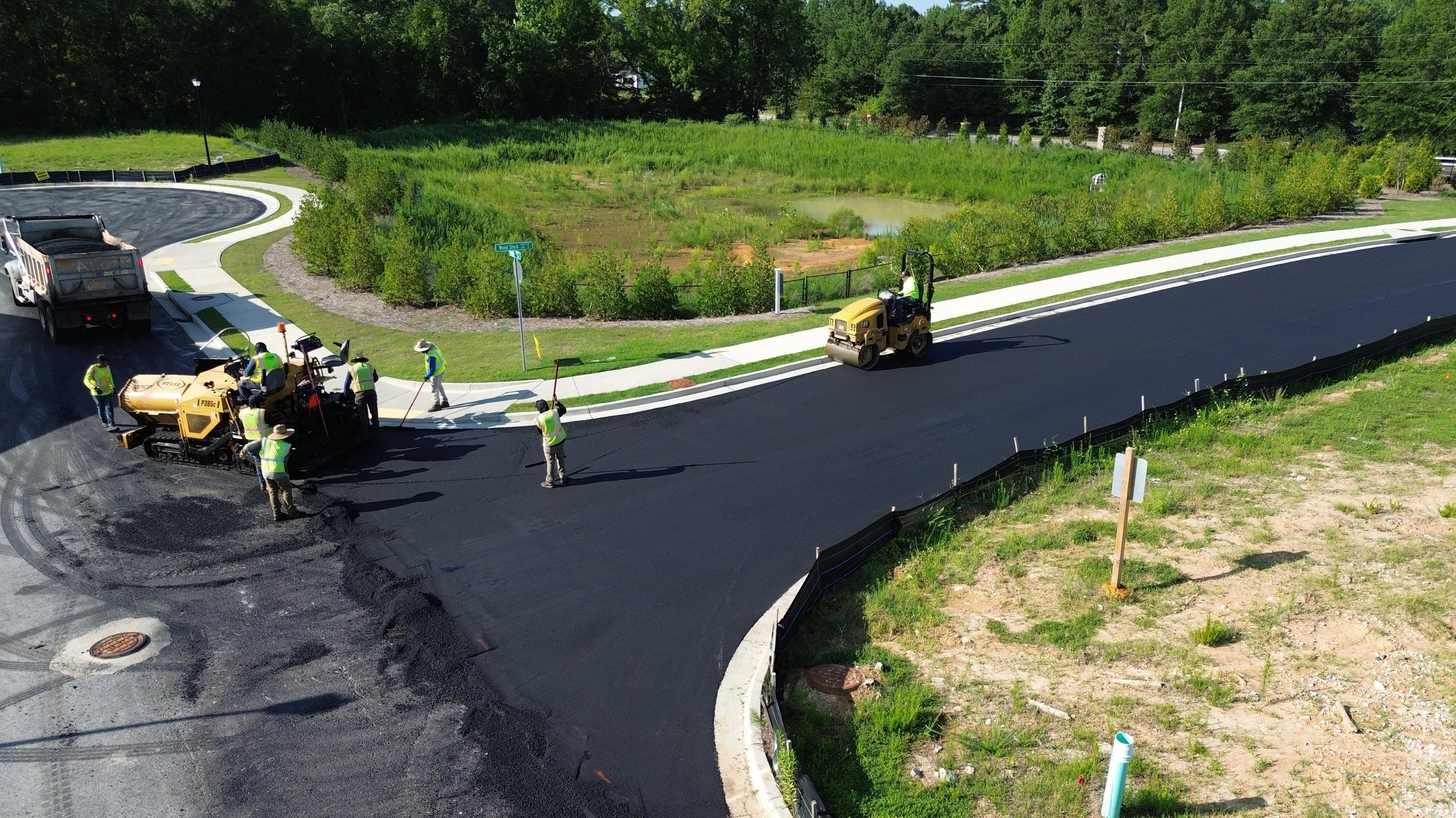 Asphalt paving in neighborhood