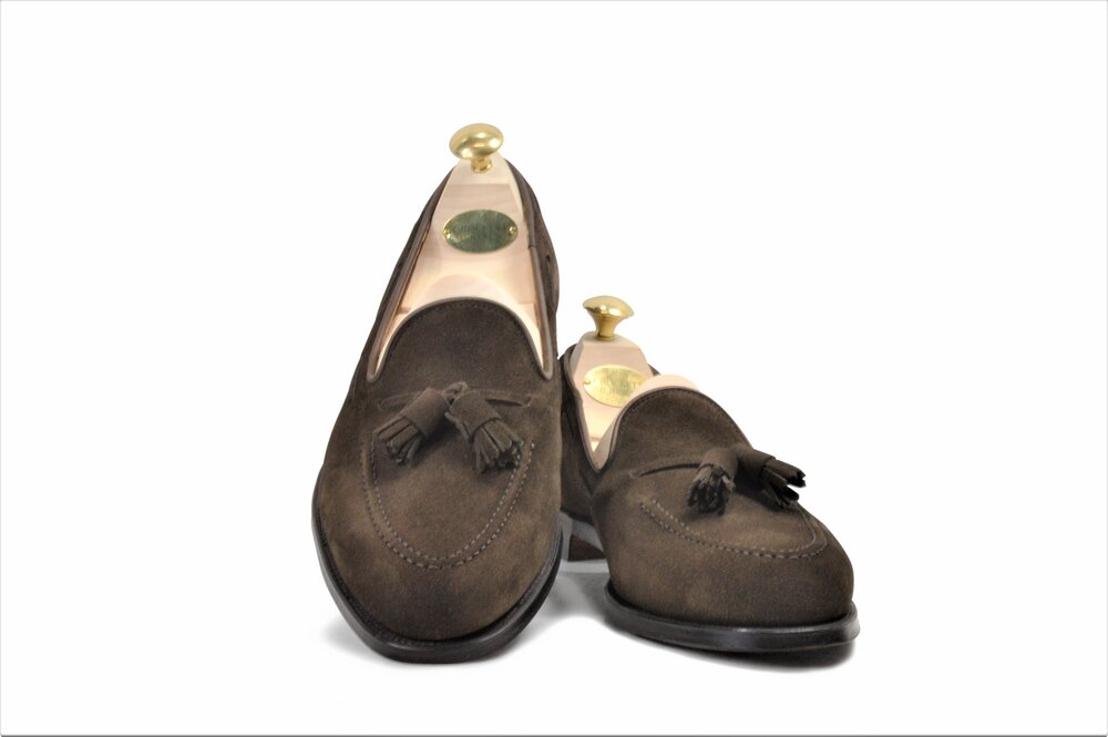 Tomat pilot Bi Crockett and Jones Cavendish dark Brown Suede Tassel Loafer — Sky Valet  Shoes