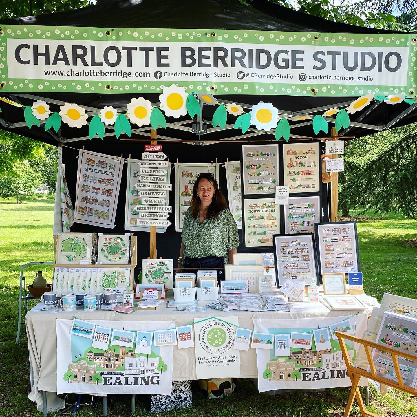 Print designer Charlotte Berridge launched her business, @charlotte.berridge_studio  five years ago. She started by illustrating Ealing where she lives and and has gradually added more areas of West London. Her work now features neighbouring areas in