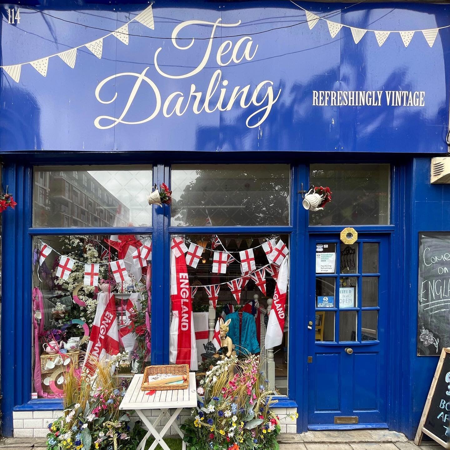 Magical! The final we all dreamed of! Time for every shop window to follow suit!&hellip; #churchfieldrdw3 @teadarlinglondon #euro2020window #itscominghome