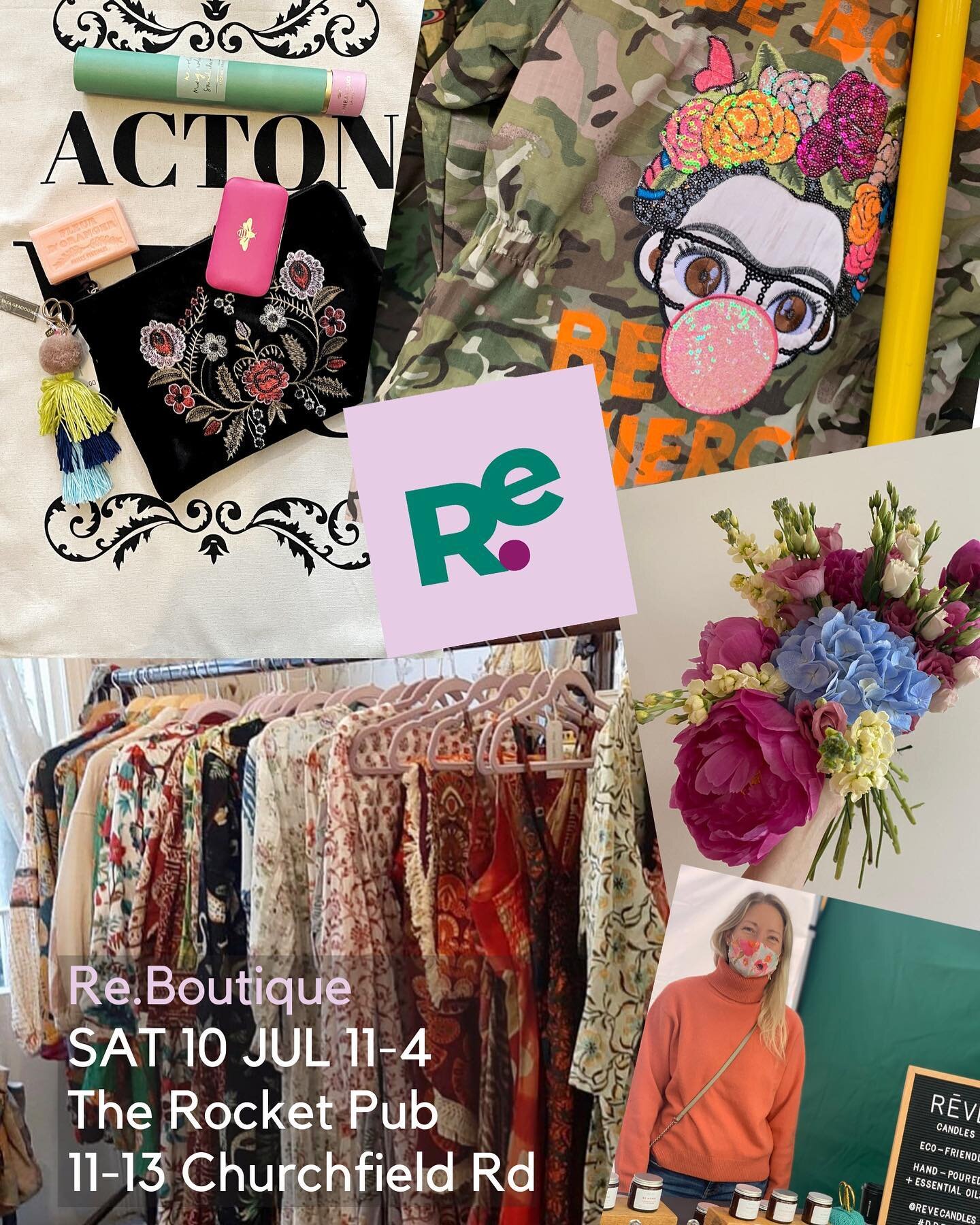 Tomorrow see&rsquo;s the launch of @reboutique.co.uk a new monthly pop up at @therocketacton that will see a rotation of traders selling everything from preloved and vintage fashion to fresh flowers and up-cycled homewares. Head down to browse the ed