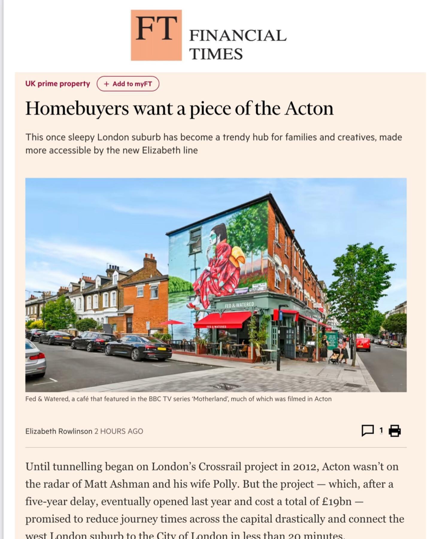 Proud to have made it into the FT with @churchfieldrdw3 @actonunframed and @restorew3 It&rsquo;s online and out today, pick up a copy to read the whole article!  thank you @tania.thomas_ for the walk around and for including us all! @jgcontemporary @