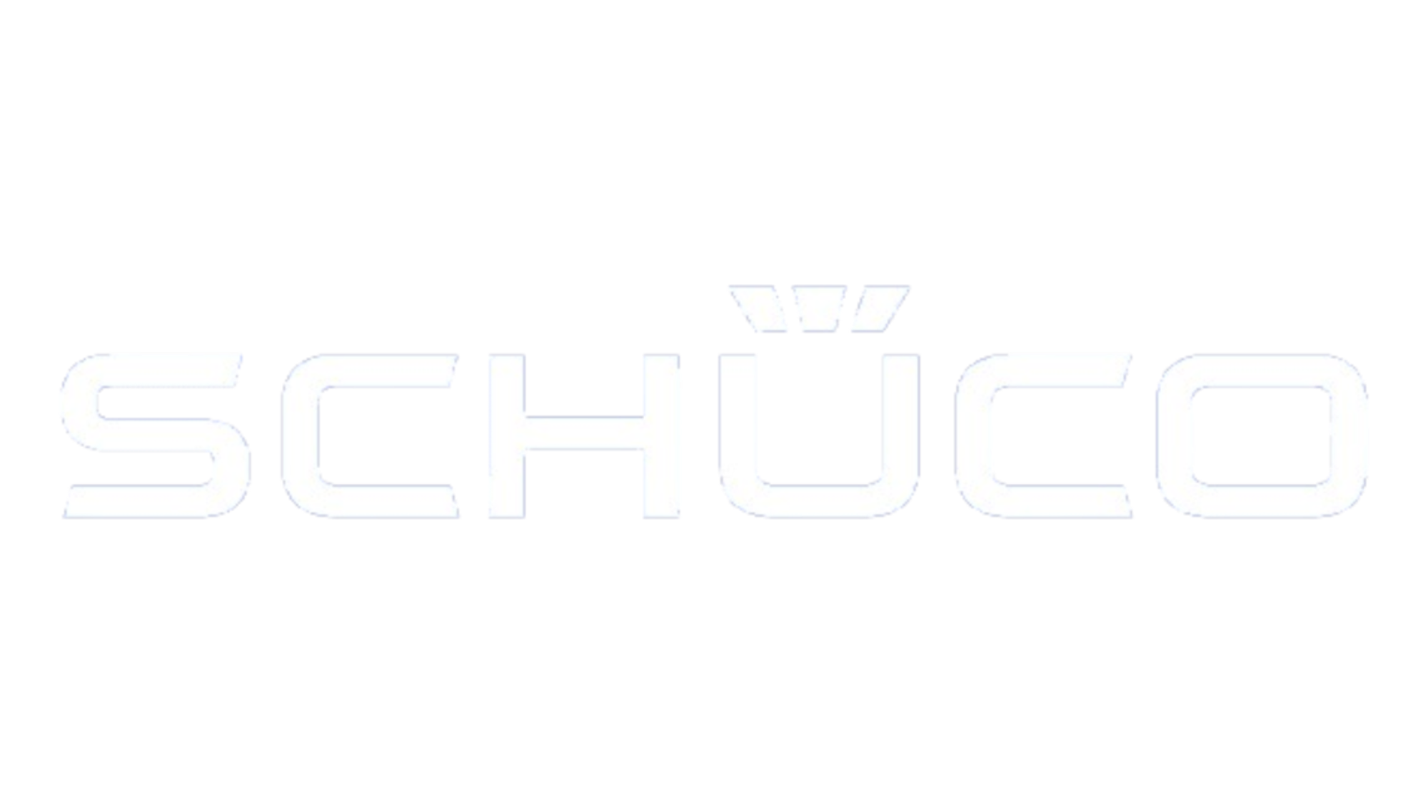 The word 'SCHUCO' written in stylized white and gray uppercase letters with a black background, with blue, red, purple, and yellow accents.